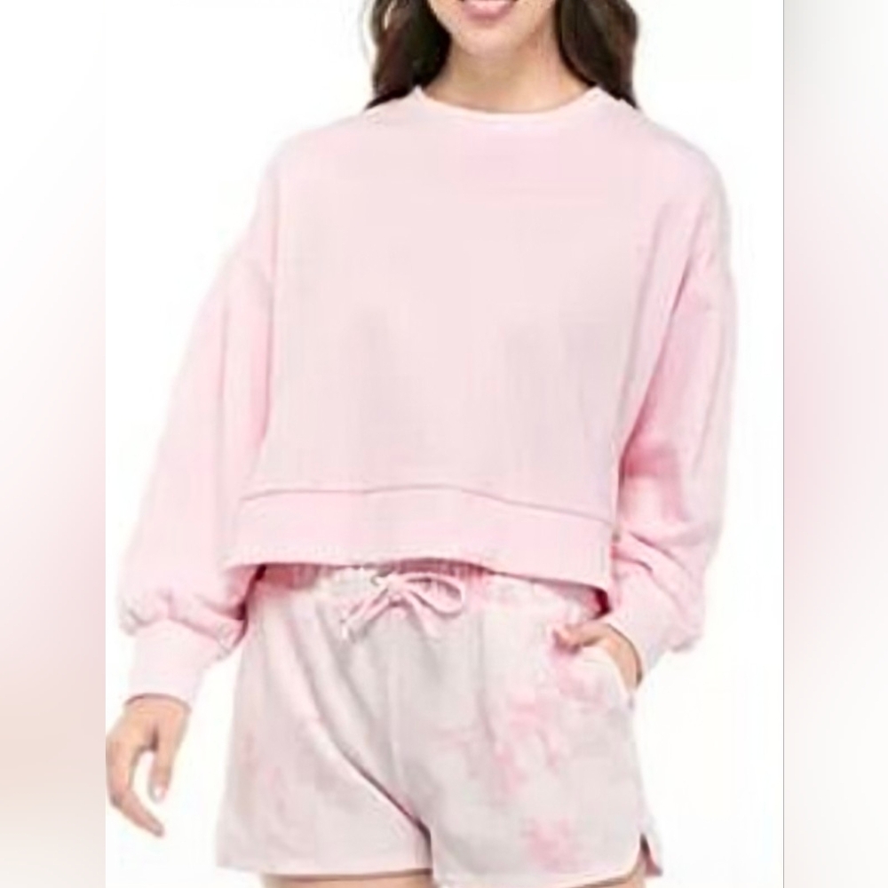 Crown & Ivy Pink Cabana Crewneck - Size XL